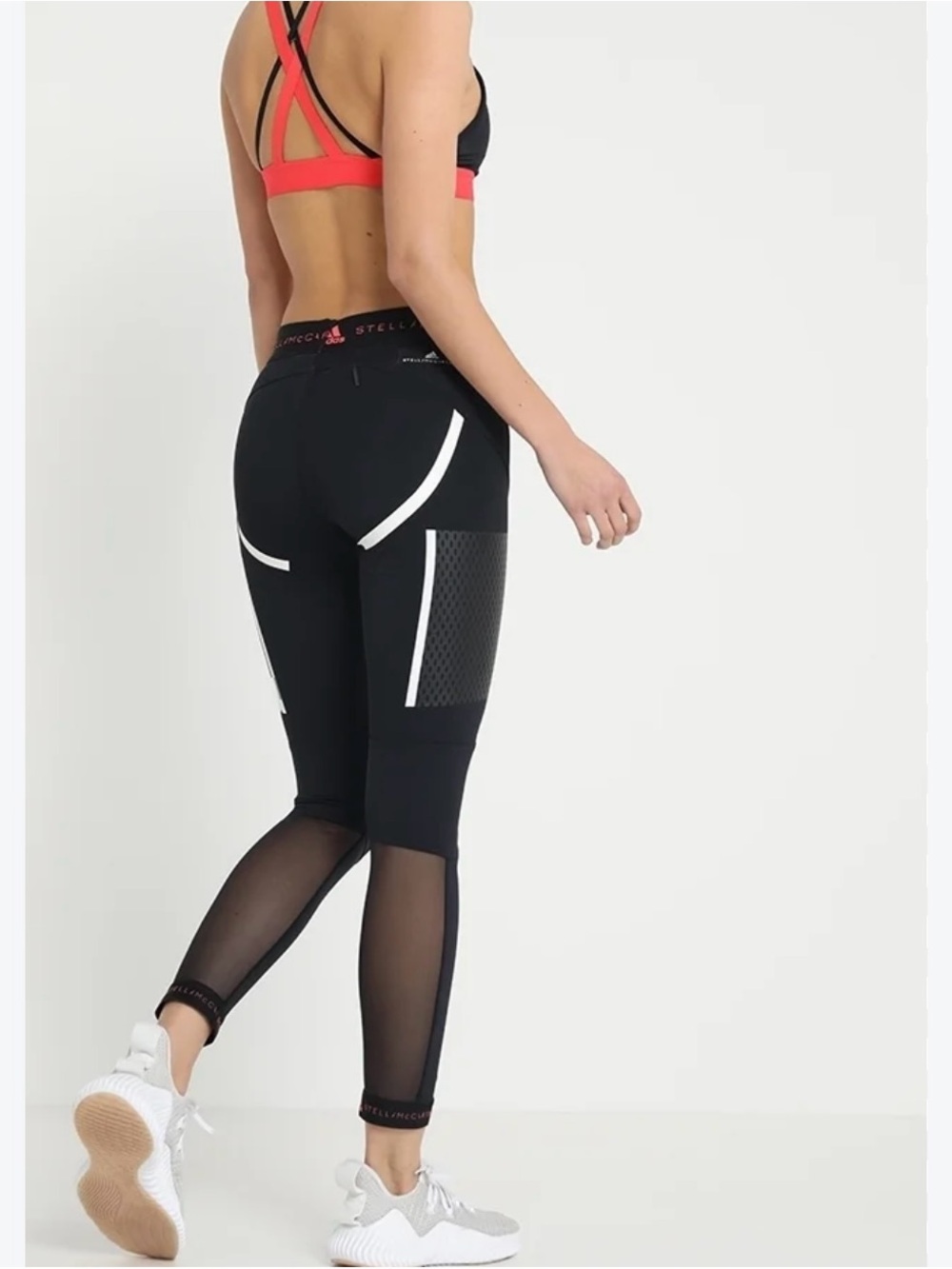 adidas Leggings with Mesh Panels and Reflective Trim
